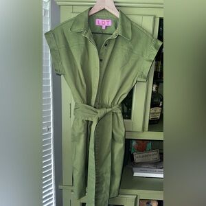 LDT Green Belted Dress